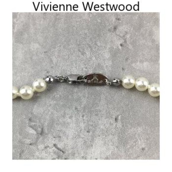 BRAND NEW Vivienne westwood gold Orb Pearl Choker Necklace - Picture 4 of 5